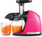 AMZCHEF Entsafter Gemüse und Obst Testsieger - Entsafter Slow Juicer mit Rückwärts-Kau-Funktion - Zartes Zerkleinern ohne Filtern - Saftpresse Elektrisch mit Bürste und 2 Tassen - Magenta