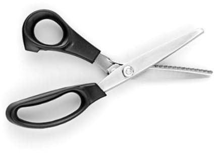 Tofficu Zackenschere Für Stoff Schneiderschere Mit Dreieckssägezähnen Edelstahlklingen Abs-griff Schneiden Von Seide Baumwolle Nylon Leder Strickwaren Und Webstoffen