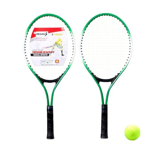 21 Pollici Set Racchetta e Pallina da Tennis per Bambini Alluminio, Attrezzi per Allenamento Tennis per Principianti Ragazzi Ragazze