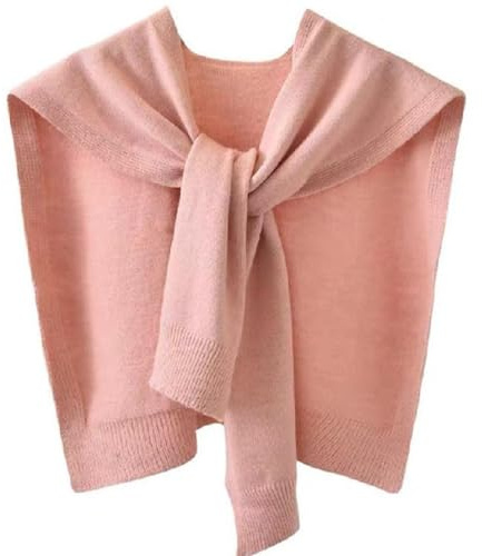 DELIMALI Maglione scialle avvolge per le donne maglione lavorato a maglia scialli annodati da viaggio sciarpa casual cardigan mantello cashmere spalla top, A-rosa, Taglia unica
