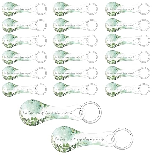 Yezirzax 20 Stück Einkaufswagenchip Schlüsselanhänger, Acryl Abziehbar Einkaufschip Schlüsselanhänger, Einkaufswagenöffner für Abschluss Hochzeit Taufe Geburtstag (Du hast ein dickes Danke verdient)