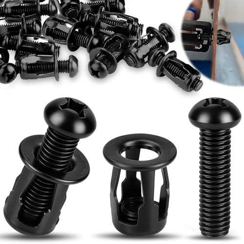 mawmuaw Ancoraggi Metallo Cavi M6x25, 15 Pezzi Dadi Jack Nuts Dadi Petal Neri Espansione Tasselli Cavi Fissaggi Sottile Kit di Varie Misure per Pareti Cave per Pareti Cave Lamiera di Ferro Sottile