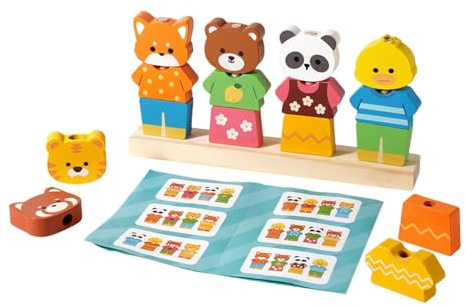 Mqiklt Shape Sorting Game As A Motor Skills Toy and Puzzle with Threading Function As A Wooden Sorting Game for Learning Shapes for 23