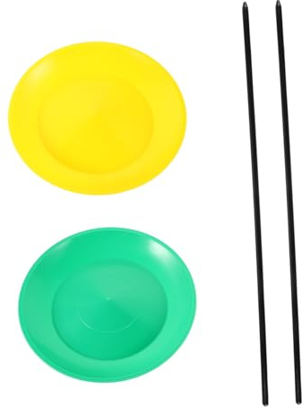 Parliky Set di 2 Piatto da Giocoleria in Plastica per Principianti con Bastoncini, Design Elegante, Facile da Imparare, per Spettacoli Circensi e Performance Multigiocatore