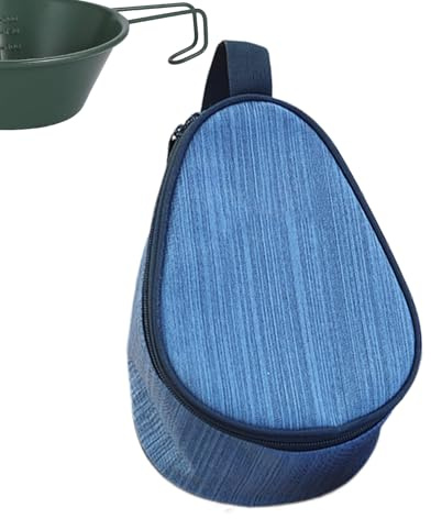 organizadora de cuencos de camping, impermeable, portátil, de gran capacidad, con cremallera, para barbacoa, camping, vajilla, para senderismo, picnic, mochilero, playa, , azul con