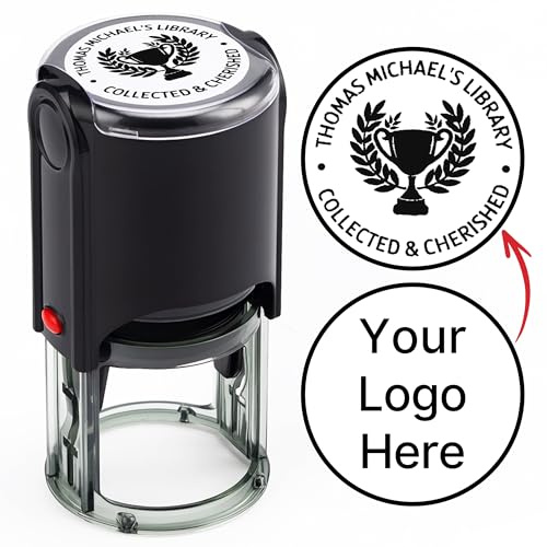 GifXify Custom Self Inking Stamp – Personalized Rubber Stamp with Name, Address, Text – 5 Sizes & 5 Ink Colors – Refillable, Clean & Clear Impressions for Office or Home Use (Round)