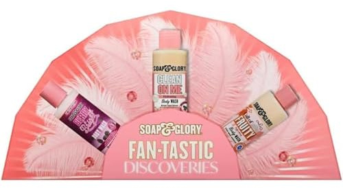 Soap And Glory Body Wash Mini Gift Set – 3 x 75ml Fruity & Floral Shower Gel Trio for Women – Travel Size, Birthday & Stocking Filler