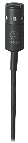 Audio-Technica PRO35CW Stage/Live Microphone with Black Wire Microphone – Microphones (Stage Microphone/Direct, Condenser, Wired, 1.4 x 2.6 mm, CC, DC)