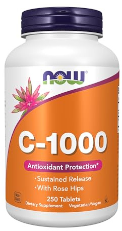 NOW Foods Supplements, Vitamin C-1,000 with Rose Hips, Sustained Release, Antioxidant Protection*, 250 Tablets