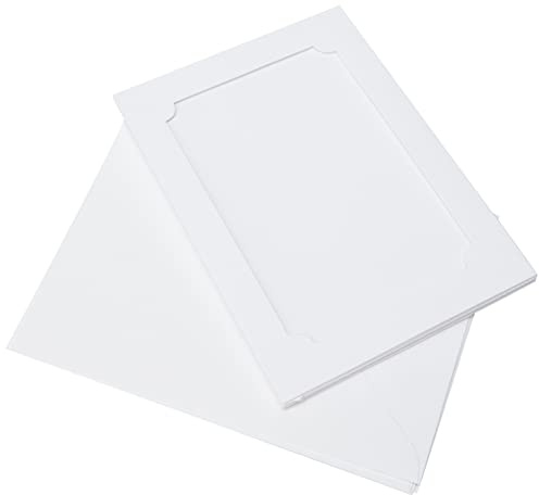 Design Objectives Papermania - Tarjetas con Apertura para Foto (Foto de 12,5 x 18 cm, 300 g/m2, 4 Unidades), Color Blanco