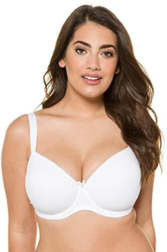 Ulla Popken Femme Grandes Tailles Soutien-Gorge Minimiseur satiné Emboitant Blanc 105D 697146 20-105D