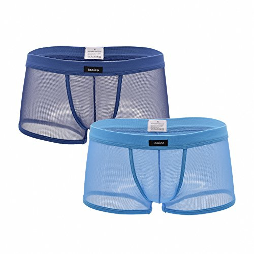 iooico Boxer Homme, sous-vêtement en Maille Souple 2NBL Medium (09XL)