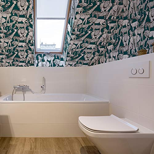 Superfresco Easy Jungle Animals - Vert Wallpaper