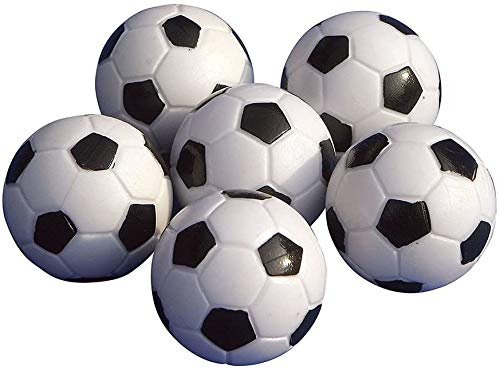 Miss-shop Bälle Klein,Mini Tischkicker,6 Stück Tischfußball Kickerbälle Schwarz Weiß