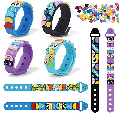 MEZHEN Dots Armbänder Kinder Bauklötze Armbänder DIY Armband Making Kit Tier Freundschaftsarmband für Mädchen Jungen Kindergeburtstag Mitgebsel Geburtstagsgeschenke