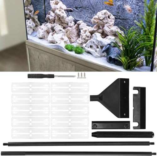 Tissting Grattoir à Algues, Nettoyeur d'Aquarium avec Lames de Rechange et Longueur Réglable jusqu'à 80cm pour Nano et Grands Aquariums