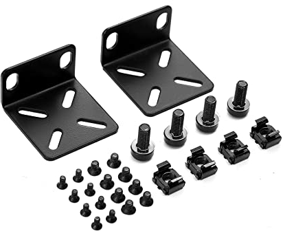 PhyinLan Rackmonteringssats 19 tums justerbara switch-rack-öron, kompatibel med Buffalo Tech, Cisco, NETGEAR, Dell, D-Link, Linksys och Trendigt nät