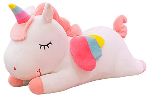 Kekeso Peluche Unicorno Peluche Giocattoli Morbidi Cuddle Cuscino Bambola Cartoon Unicorn Peluche Regali per Ragazzi Ragazze (30cm/11.81inch, Bianca)