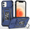 Cover Compatibile con iPhone XR 6.1,Protezione Fotocamera Slidable Custodia Antiurto Case Anello Supporto Silicone Custodie,Blu