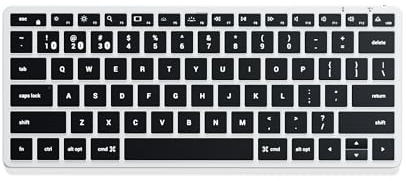 SATECHI Slim X1 trådlöst Bluetooth-tangentbord med bakgrundsbelysning – upplysta knappar och multienhet sync – för M2/M1 MacBook Pro/Air, M2/M1 iPad Pro/Air, M2 Mac Mini, iMac M1 (silver)