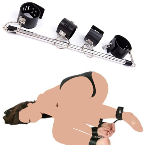 Spreader Bar Handschellen Fuß Manschetten Tie Set Bein Bondage Sklave Erotische BDSM (schwarz)