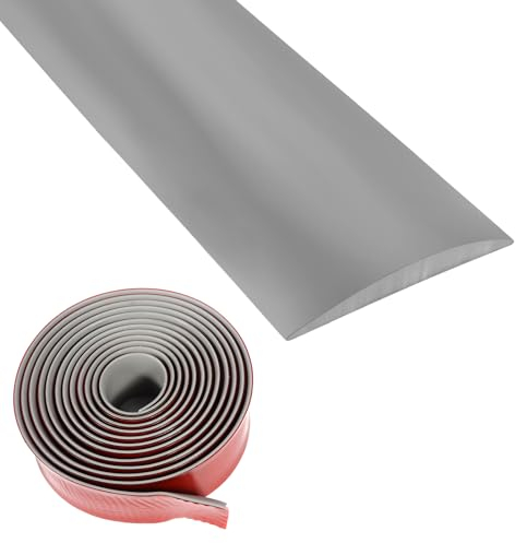 5cm×3m Übergangsprofil Selbstklebend Vinyl Übergangsschiene, Bodenleiste Fußböden Abdeckleisten Holzmaserung Abdeckleisten für Fußböden (Grau)
