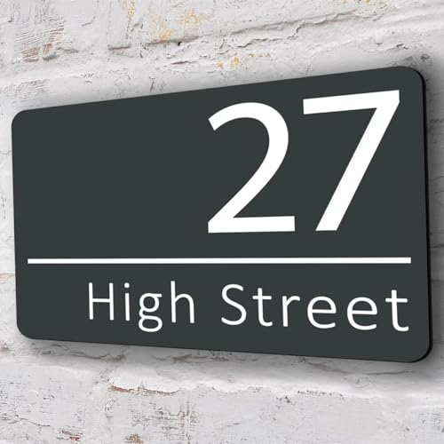 Número de casa acrílico personalizado Hogar con nombre de calle, fuente moderna para exteriores, dirección de la empresa, letrero de dirección de tienda, placa de dirección personalizada, regalo