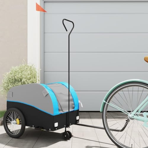 ShGaxin Cykel Trailer Järn Svart och Blå 30 kg, Hund Cykeltrailer, Lastcykel Trailer - 94142
