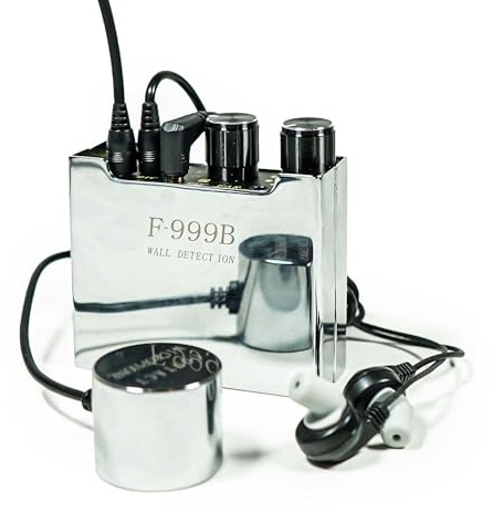 Microfono da muro serie silver professionale per ascolto con sistema di filtri con secondo microfono a spillo e uscita registrazione ideale per casa ufficio sicurezza privacy (F999B silver)
