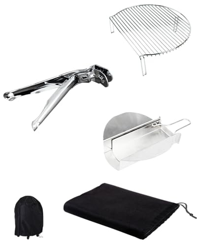 Cecotec Attrezzi per Barbecue Acciaio Inox, Set Utensili Barbecue Acciaio Inox DragonPack 6000 M, Versatilità e Comfort con Pinze a Presa Forte, Raccoglicenere ed Espansore Griglia Incluso