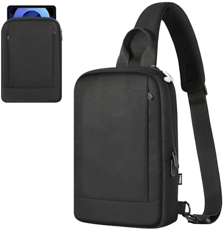 MoKo Borsa a Tracolla per Tablet da 9–11 Pollici con Foro per Auricolari, Compatibile con iPad A16 2025/Pro 11, iPad 10/Air 5/4 10,9, i-Pad 9/8 10,2, Galaxy Tab S8/S9 11, Custodia con Tasche, Nero
