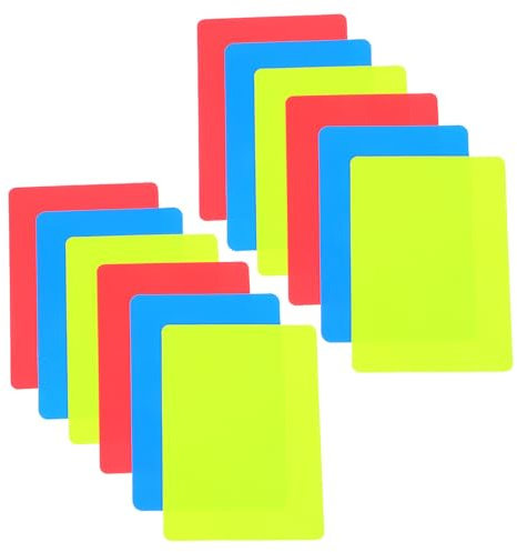 PENIKOKO 12 Cartellini Arbitro Calcio in PVC Rossi Gialli e Blu Set Portatile per Ufficiali Sportivi Cartellini Penalità per Partite e Allenamenti Calcio Accessori Arbitro per
