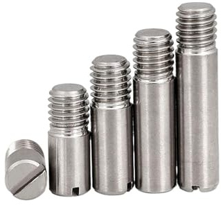 Slotted Cylindrical Pin 304 Stainless Steel External Screw Thread Cylindrical Fix Position Shaft Roll Dowel Pin(5pcs M8,10mm)