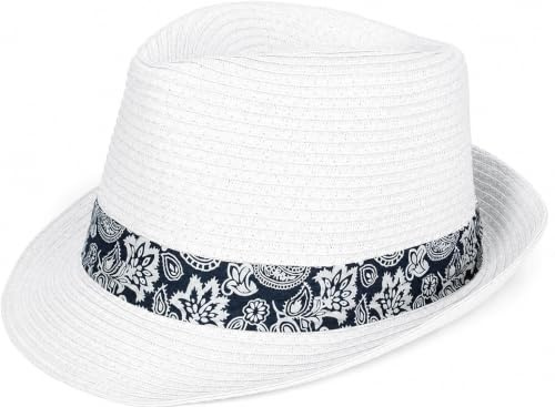 Woodland Leathers Panama Fedora Trilby Straw Sun Hats for Men, Beach Sun Cap Linen Panama Hat, Foldable Panama Hat for Holidays, Smart and Casual Occasions
