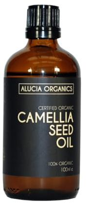 Alucia Organics Certified Organic Camellia Seed Oil 100ml - Pure, Natural, Cold Pressed, Certified Organic, Vegan, Cruelty Free, for Skin, Face, Body, Hair, Massage