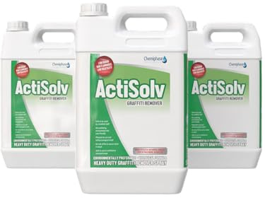 ActiSolv Heavy Duty Graffiti Remover Spray – Professional-Grade Cleaner for Porous Surfaces – Removes Spray Paint, Marker & Ink from Brick, Concrete & Stone – Biodegradable & Low-Odour – 4 x 5 Litre