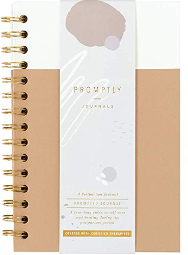 Promptly Journals, My Postpartum Journal: A Year of Self-Care (Cashew, Brown, Leatherette) | Postpartum Recovery Journal | Mental Health Journal for Moms | Gifts for New Moms
