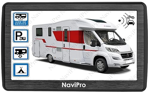 GPS Camping Car avec Camera DE RECUL sans Fil, 7 Pouces NaviPro Active, Ventouse Aimanté, Europe + Maroc
