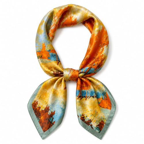 MAIRY Silk Hair Scarf Fashion Ladies Satin Hijab Paisley Bandanas Lightweight Square Sleeping Wraps Neck Head Scarves SF-M73