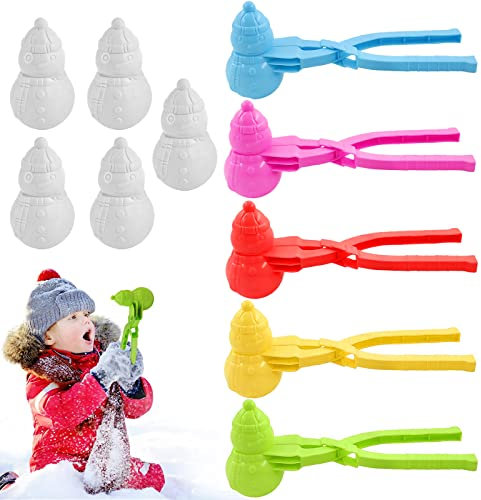Schneeball Former, 5 Stk Schneeballzange, Sandball Schneeball Clip, Schneeball Maker,Farbe Sandball Maker Sandspielzeug,Schneeformen Viele Formen Winter Outdoor Spielzeug für Schneeballschlacht Spiele