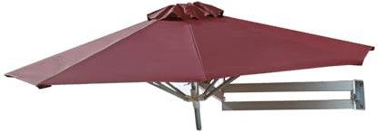 TRGCJGH Wall Mounted Patio Umbrella, Outdoor Wall Umbrella, Sun Canopy Umbrella Outdoor Garden Patio Sunshade with Tilt Design(Size:2.2m(7.2ft),Color:Burgundy)