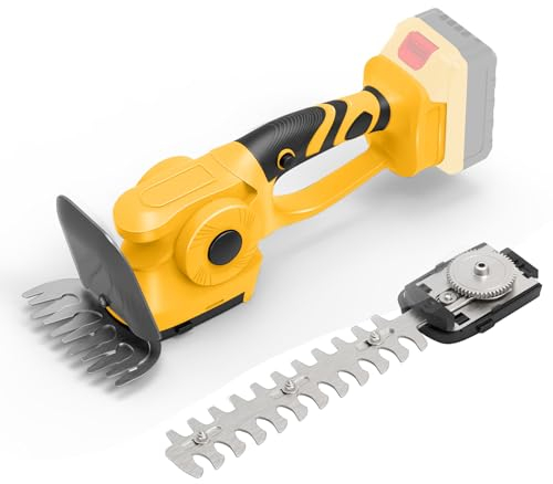 WingFly Cortasetos inalámbrico, tijeras de césped compatibles con batería Dewalt de 18 V, 20 V, cortadora de césped eléctrica 2 en 1 con 2 cuchillas intercambiables de 130 mm, 220 mm de ancho para
