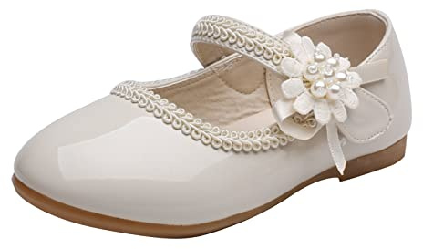 Zapatos de piel para niña, zapatos individuales, zapatos de baile, zapatos de rendimiento para niñas, talla 32, beige, 23 EU