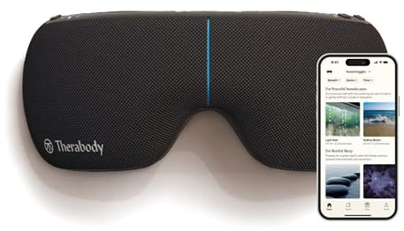 Therabody SmartGoggles (2nd Generation) Heated Eye Mask & Eye Massager - Blackout Sleep Mask & Temple Massage for Personalized Relaxation, Stress Relief & Headache Relief