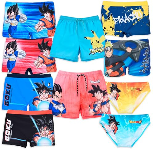 Characters Cartoons Manga Videogame Anime - Bambino Ragazzo - Costume da Bagno Slip Parigamba Boxer Mare Piscina - Primavera Estate - Licenza Ufficiale [Boxer 18037 Arancione - 4 Anni]