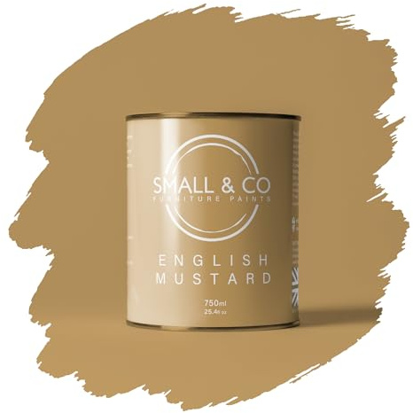 Small & Co Furniture Paint – English Mustard (golden ochre mustard—warm and confident) | Premium Water-Based Matte Acrylic for Cabinets & Wood | Strong Adhesion, Low Odour, Quick Dry | 750ml