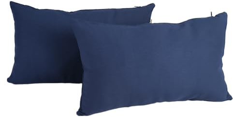 DiseLio | Pack 2 Fundas de Cojín 40 x 60 cm Color Azulón Liso Loneta Algodón y Poliéster - Hechas en España. Decoración Sostenible. Fundas Almohadones Ideales para la Cama. (40x60 Azulón)