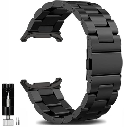 Kompatibel SAMSUNG Galaxy Watch 8 40mm 44mm/ 8 Classic 46mm Armband 2025, Galaxy Watch 8 Classic Metall Frauen Männer,Metallarmband Edelstahl Schwarz