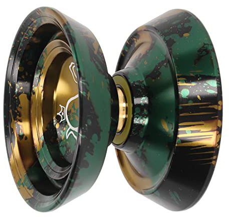 Marhynchus Premium No Respondiendo Metal Yoyo Aleación de Aluminio Yoyo Profesional Yoyo con Potente Estabilidad de Rotación para Niños Adultos Principiantes Avanzados Jugadores (Oro Negro)