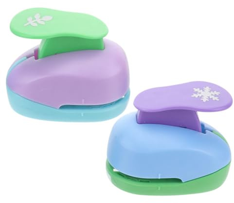 JOINPAYA Lot de 2 Perforatrices Réutilisables en Plastique Robuste pour Loisirs Créatifs Perforatrice pour Papier et Scrapbooking Outil de Perforation pour Cartes Motifs Aléatoires